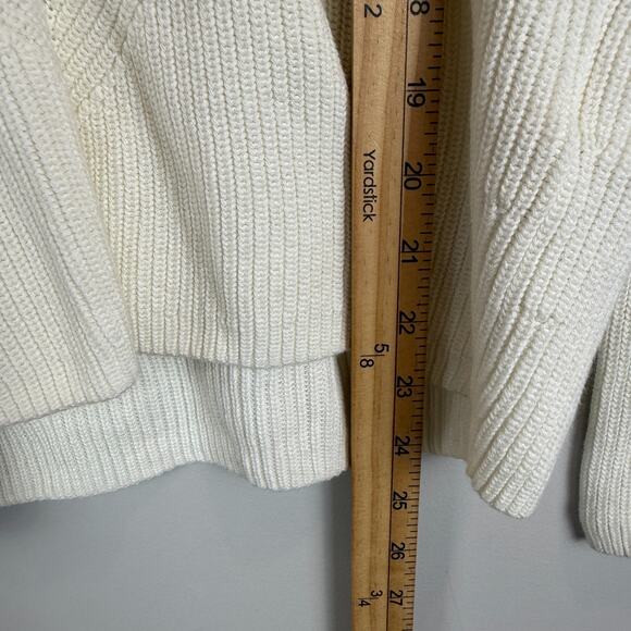 Maje Meteo Sweater Women 1 Small Ivory Knit Ribbed V-Neck Tennis Preppy Jumper - Picture 7 of 7